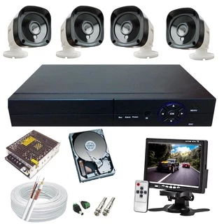 Kit 4 Câmeras Segurança Residencial Full Hd+ Monitor 7 Polegada + Dvr 4ch