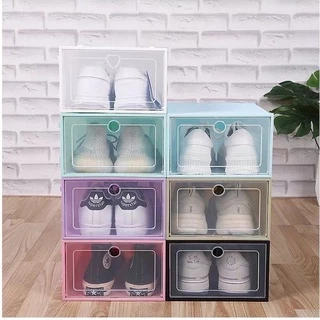 Caixa Organizador Para Tênis Sapatos Multiuso Empalhável Tampa Flip Feminino Masculino
