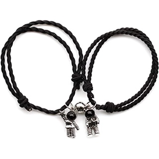 Conjunto de 2 pulseiras de astronauta magnética para casal - ajustável