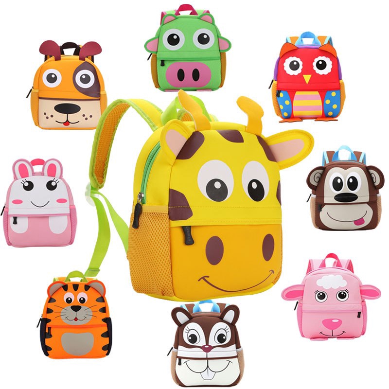 Mochila Infantil 3D Animal Kids Backpack Escolar Para Meninas Do Jardim De Infância