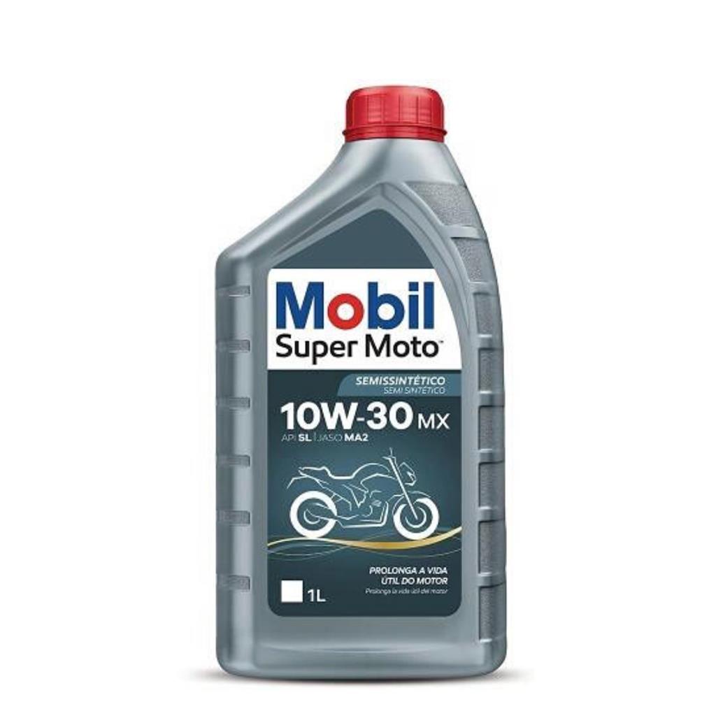 Oleo Mobil Cinza Azul 10w-30 Super Moto Mx 10w30 Semi Sintetico 4t (1 ...