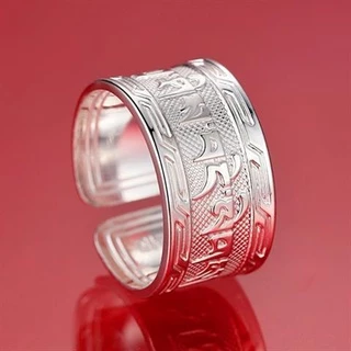 ❤Zasidle s925 Sterling Silver Anel Masculino Prata Pura Dominação Dedo Aberto Largo Tamanho Grande Tibetano Cute Artesanato anel masculino homens acessórios de moda coreanos anel feminino de casal vintage 925 anéis anel de prata para mulheres