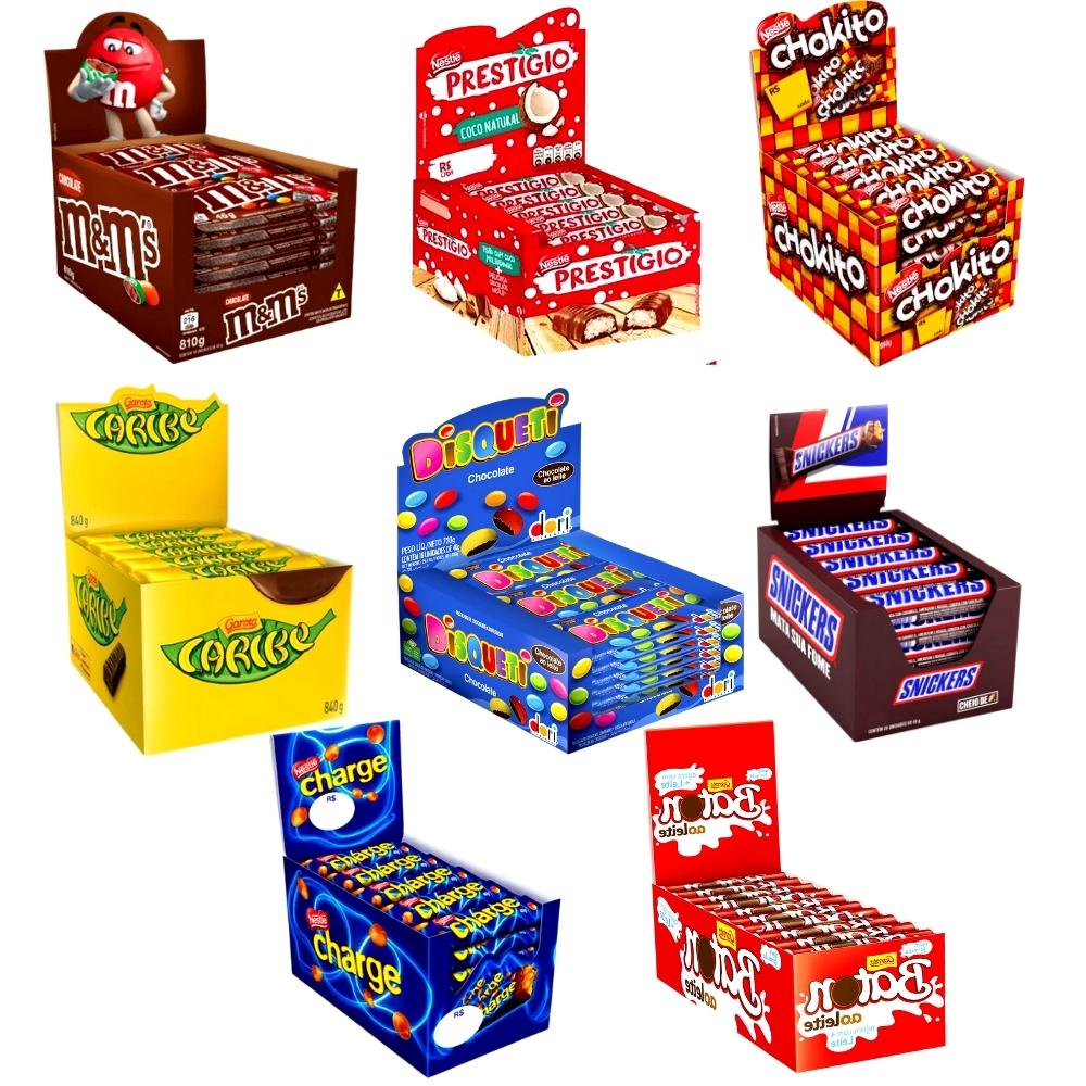 Caixa De Chocolate Caribe Snickers Prestígio Chokito