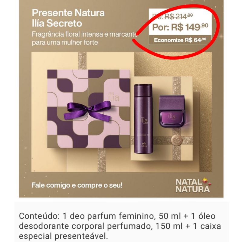 Natura Ilía Deo parfum 50ml para feminino