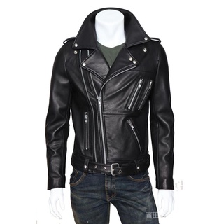 Jaqueta De Couro Da Motocicleta Para Homens Marca Coreano Moda Slim Fit Zippers Preto Mens Motociclista PU Casaco Plus Size 5XL
