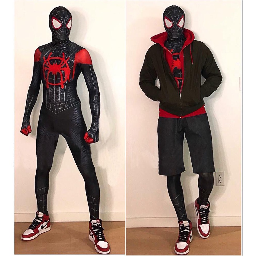 Roupa De Aranha-Verso Kids Adulto Miles Morales Cosplay Presente De Halloween