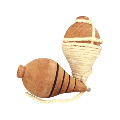 Clássico Peão Pião de Brinquedo Tradicional Madeira Antigo
