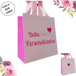 50 Sacolas de Papel Personalizada TAMANHO 12x9
