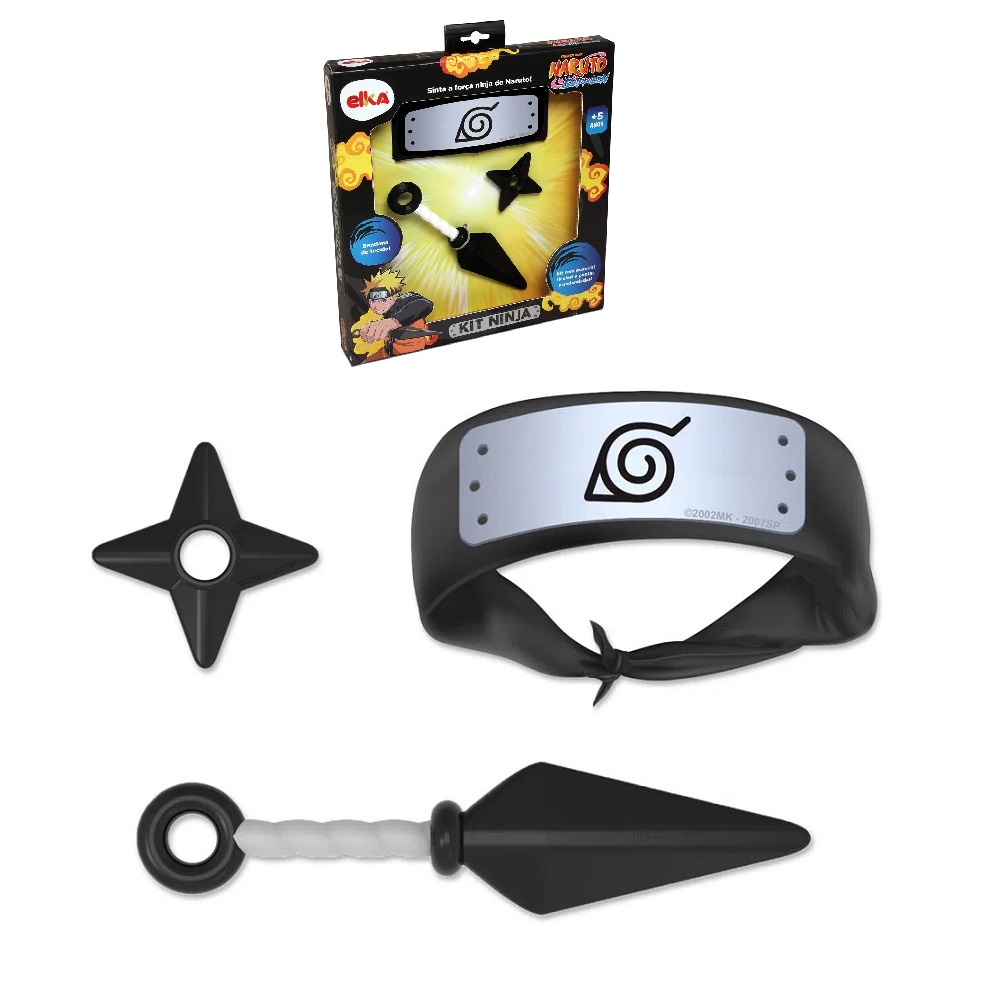 Kit Ninja Naruto Shippuden Elka Bandana Shuriken Kunai Shopee Brasil