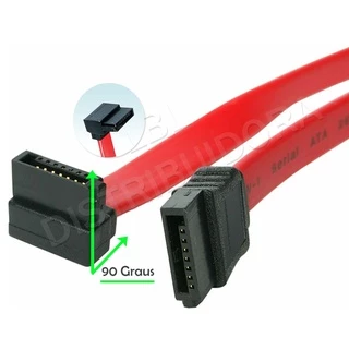 Cabo SATA interno c/ conector de 90 graus HD e HD Externo