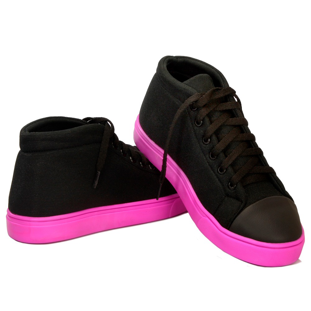 Tenis fashion rosa solado alto