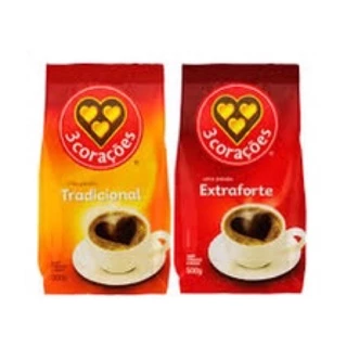 kit 3 café 3 corações tradicional extra-forte 500g