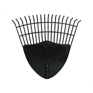 Vassoura Jardim Rastelo Plástico Folhas Grama N°18 Preto