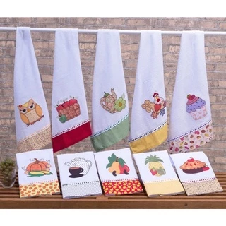 Pano De Prato Bordado Bordado Com Barrado E Bainha 100% Algodão Pé de Galinha Patchwork