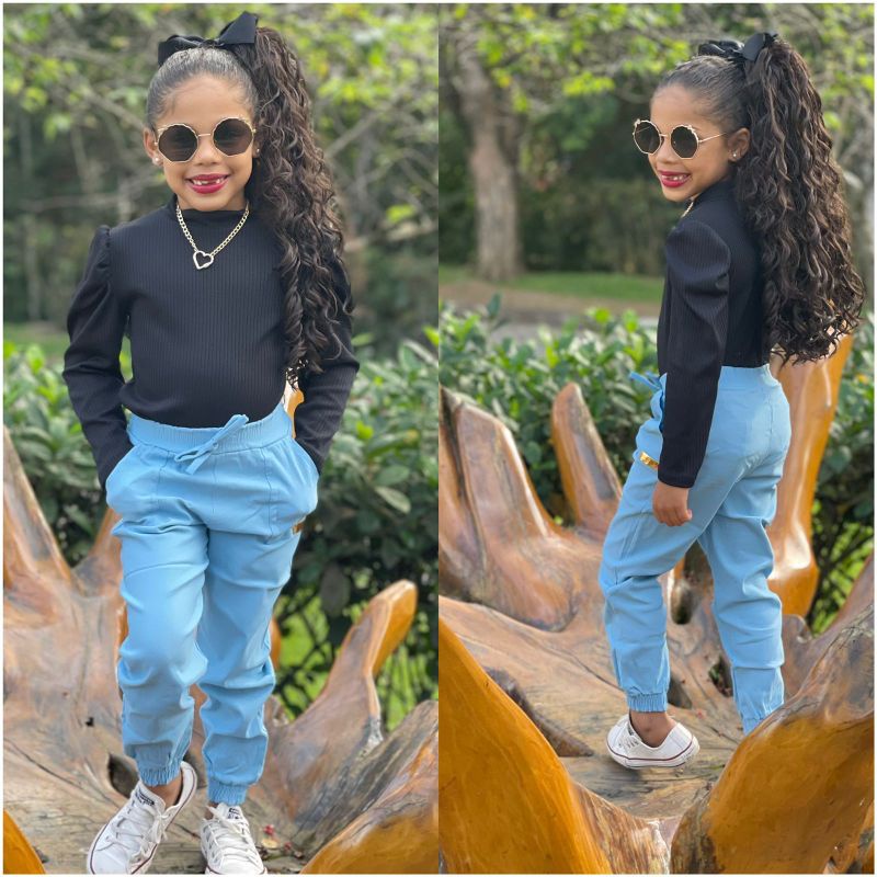 Calça De Menina Infantil Jogger Moda Blogueirinha Barato