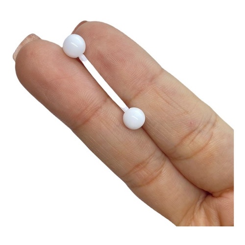 Piercing Bioflex Silicone Lingua Branco