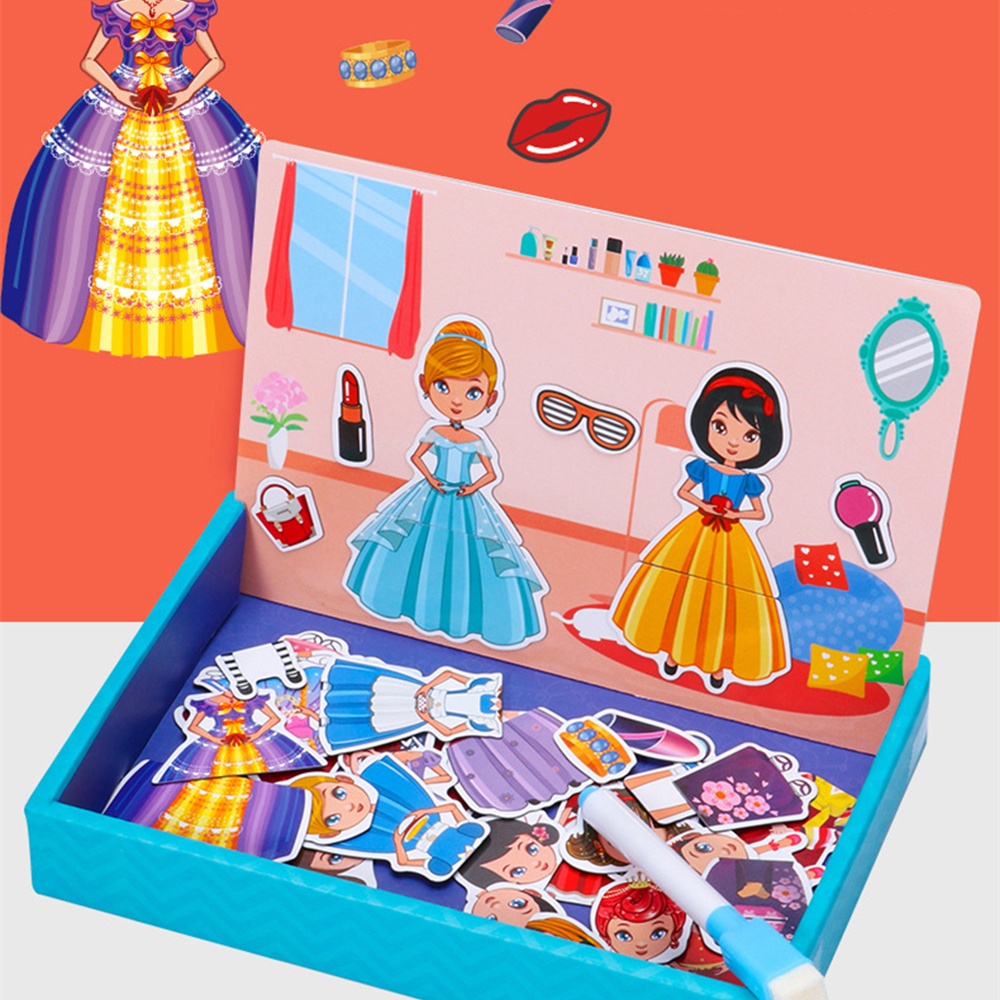 Kit DIY para Artesanato de Vestido de Princesa, Habilidade Motora Fina,  Pintura 3D, Brinquedos para Vestir Princesa (Rosa)