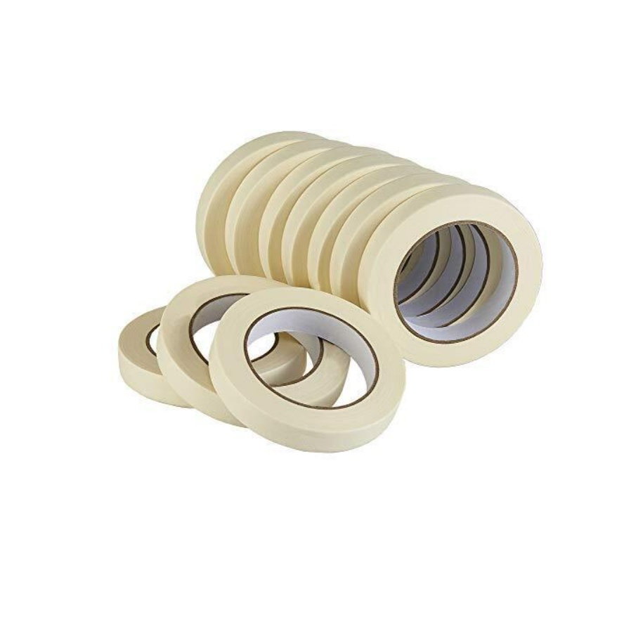 7 Rolos de Fitas Crepe 18mmx 50 metros Adesiva Branca Hospitalar Pintura e Construção Durex