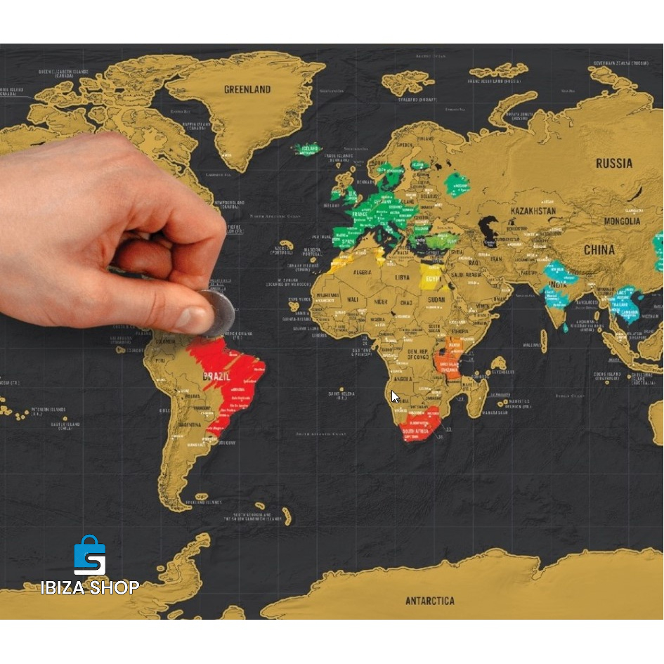 Mapa Mundi Scratch Map Raspadinha Raspe Os Lugares Visitados | Shopee ...