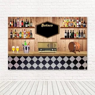 Painel Retangular Tecido Sublimado 3D Boteco WRT-4075