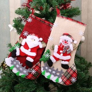 Ready Stock Linen Tamanho Grande Porta-Presentes De Natal Festa Lareira Decorações Eve Gift Abençoa Decoração De Ano Novo