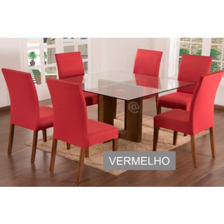 Kit Com 6 Capas Para Cadeira Em Malha - Vermelho
