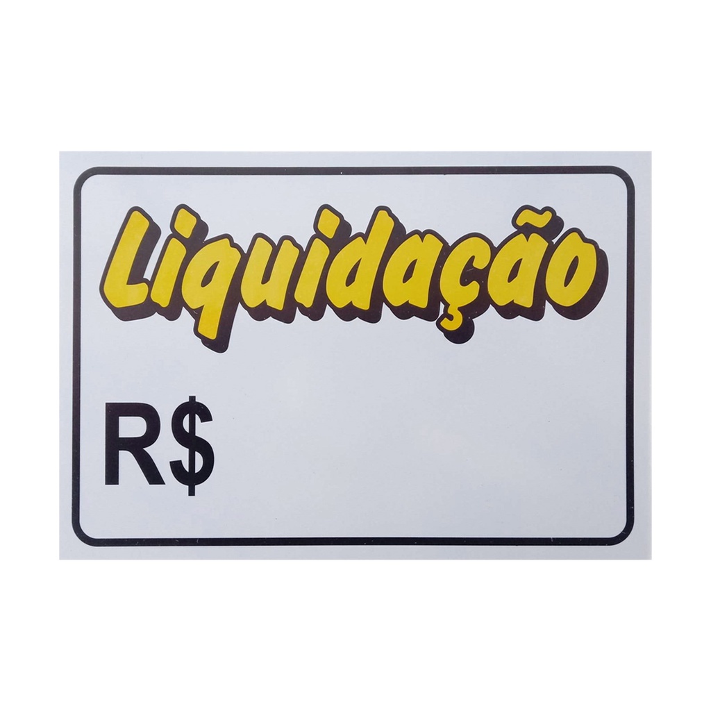 Placa De Sinalização Liquidação 20X15 - P-23 F9E - Acesso - Placa de  Sinalização de Segurança - Magazine Luiza