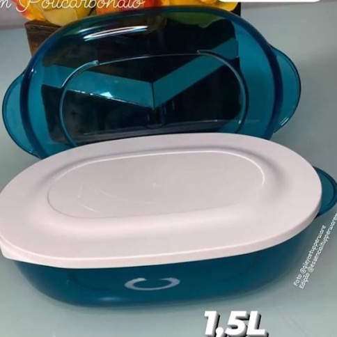 Tupperware Microplus 1,5L OVAL turmalina em policarbonato (material ...
