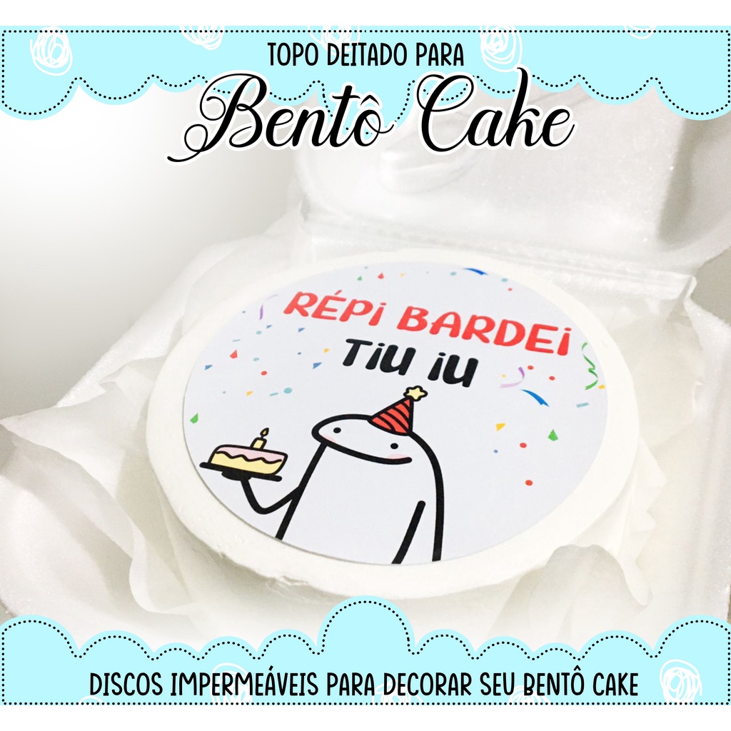 Topo de bolo redondo discos 10 cm Flork Bentô Cake kit 5 unidades ...