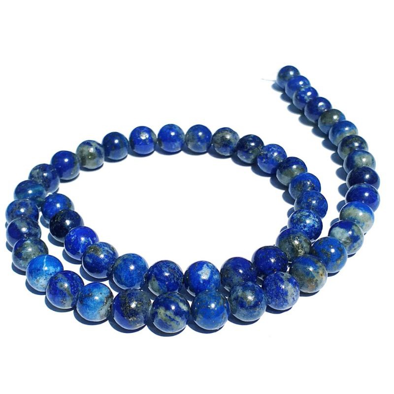 Natürliche Lapislazuli Perlen Halskette, 925 Sterling Silber