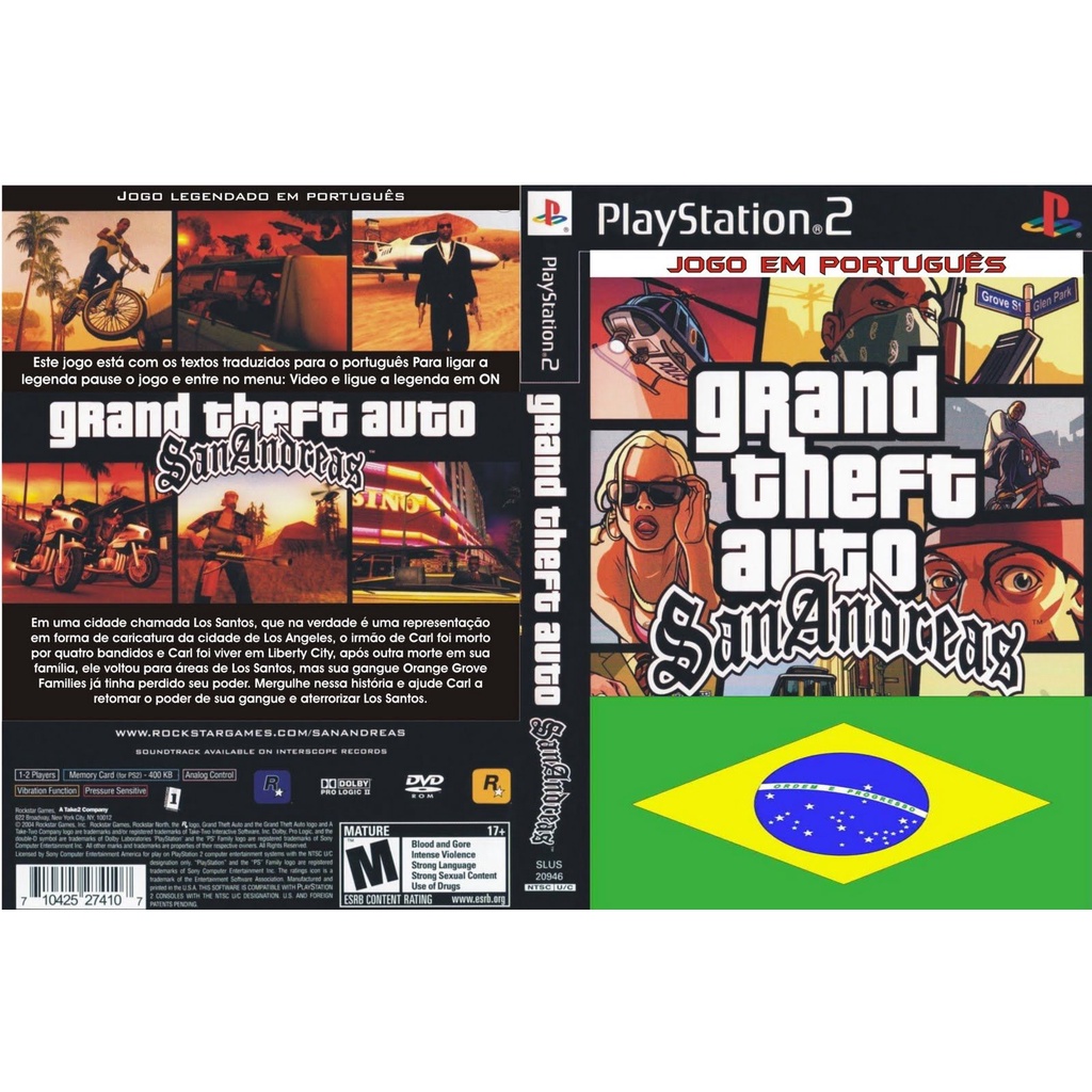 GTA San Andreas PlayStation 2 PS2 Edição de Colecionador - DVD Autorado de  ALTA QUALIDADE *PROMOÇÃO* - Escorrega o Preço