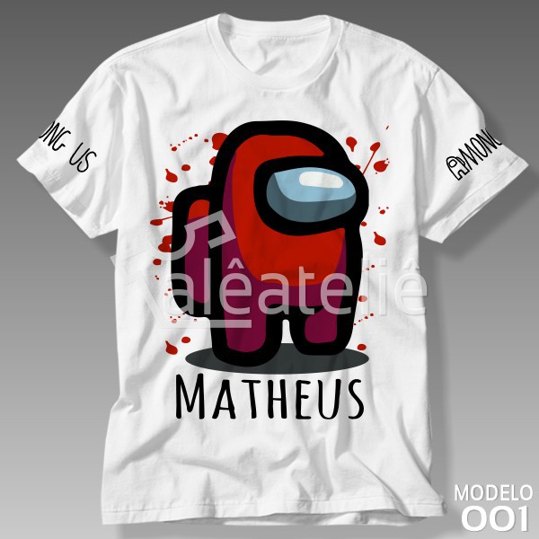 Camiseta Among Us Vermelho Jogo Game Infantil Adulto Personalizada