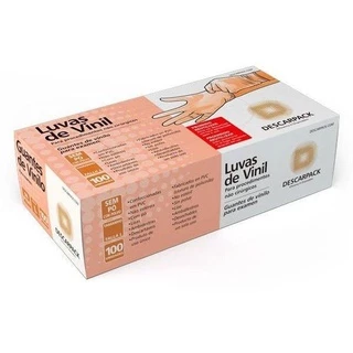 Luva Descartável de Vinil Sem Pó Tam P, M,G Com 100 Unidades em Oferta na Shopee