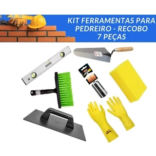 Kit Ferramentas Para Pedreiro, Reboco 7 Peças, Econômico