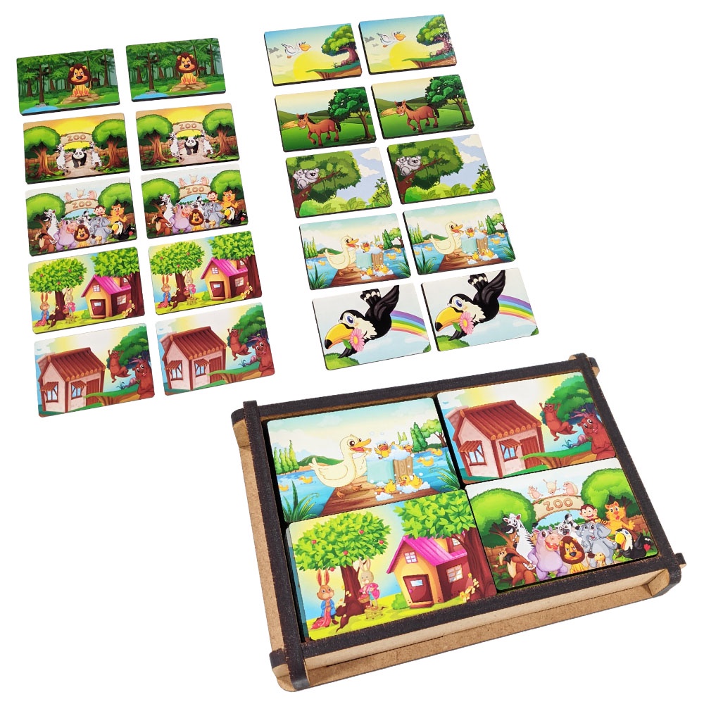 Jogo de tabuleiro de xadrez de memória de madeira conjunto cartão de  madeira forma bloco correspondência jogos concentração formação brinquedos  educativos para crianças - AliExpress
