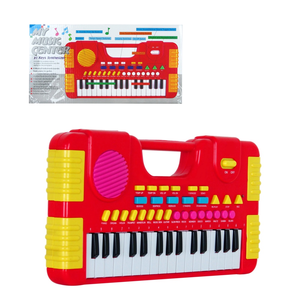 Teclado Piano Musical Center Infantil Vermelho 31 Teclas