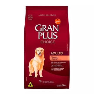 Racao Gran Plus Caes Choice Adultos Frango E Carne 15kg