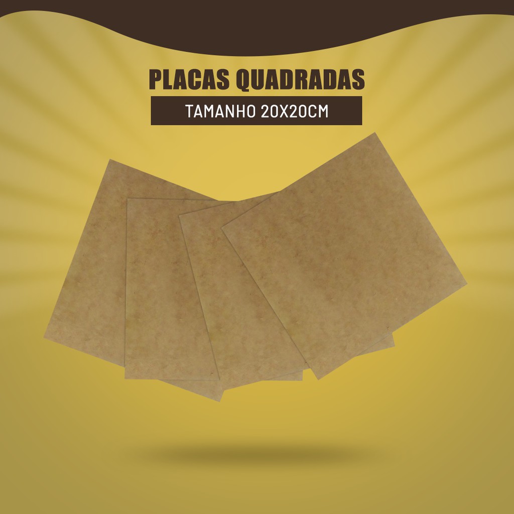 PLACA QUADRADA 20X20 MDF CRU PACOTE COM 3 UNIDADES | Shopee Brasil