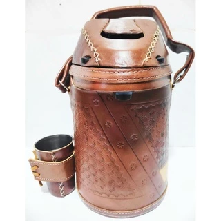 Garrafa Térmica Tereré Inox 2.5 Litros Revestida Em Couro e de Inox escolha os modelos nas variações