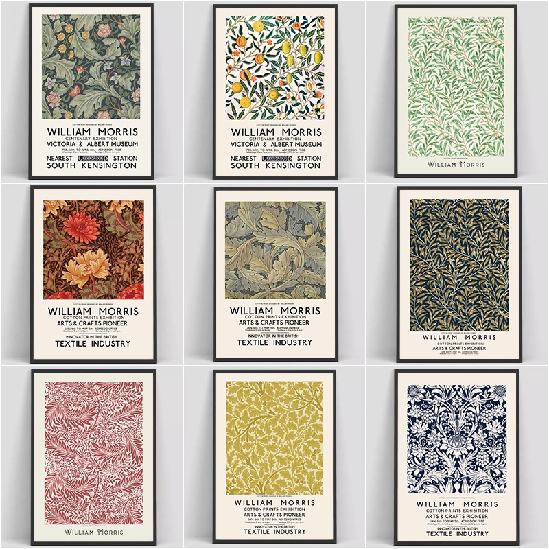 Quadros Florais Do Vintage William Morris Lona Pintura Cartazes De Exposição Museum Gallery Arte Moderna Da Parede Sala De Estar Decoração De Casa