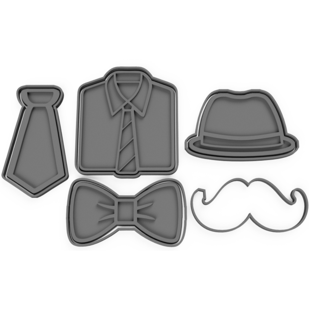 Kit 5 Cortadores de Pasta Americana Dia dos Pais Confeitaria Shopee