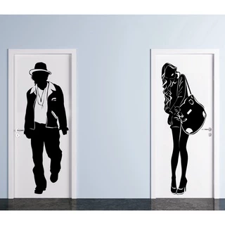 Adesivo Decorativo De Porta de Banheiro para identificar masculino e feminino