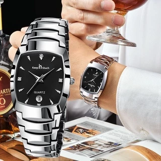 Homens Assistir Top Marca De Luxo Quadrado De Aço Inoxidável Relógio De Quartzo Para De Negócios Casual Relógios Dos Originais Data À Prova D