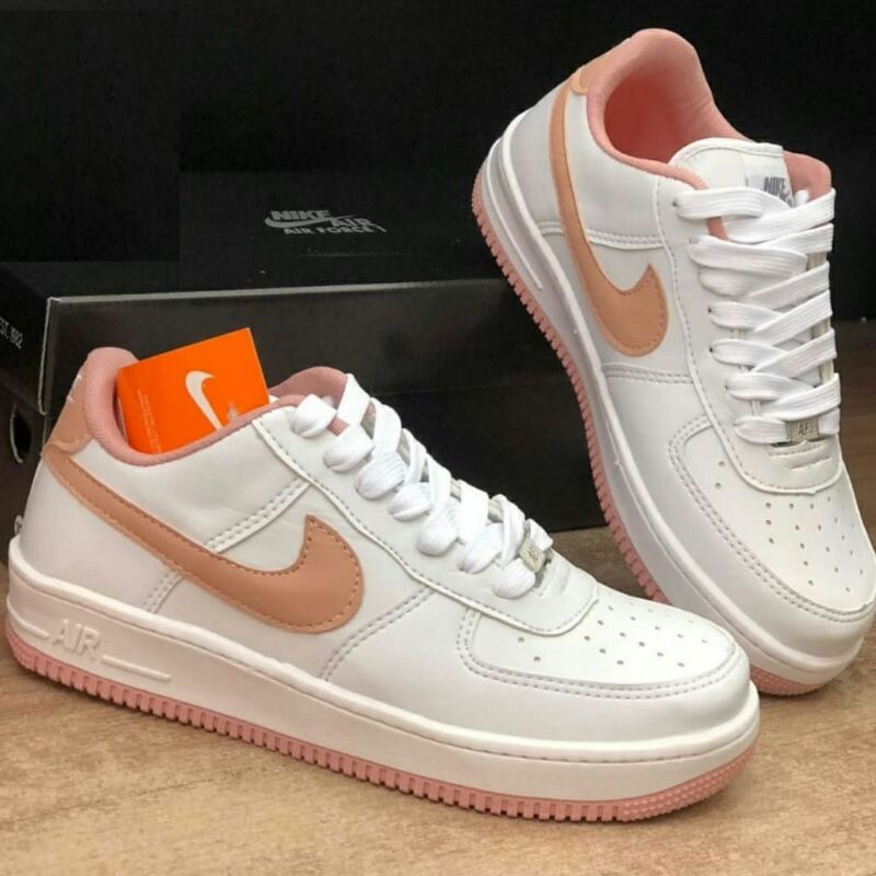 T NIS NIKE AIR FORCE 1 7 BRANCO NUDE Shopee Brasil