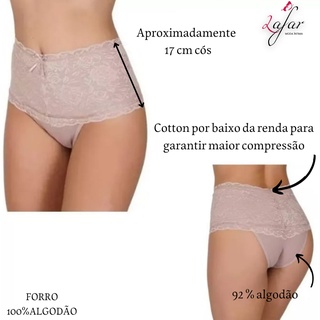 Kit 4 Calcinha Cinta Renda Reduz Medida Atacado - Lafar