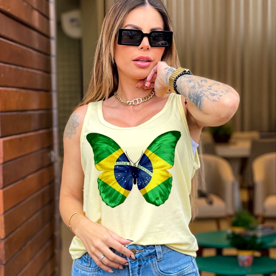 Regata brasil copa do mundo hexa, regatinha plus size, blusa estiolosa patriota
