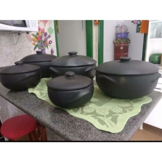 Panela Barro Preto Self Service 5 Litros Capixaba + 2 cumbucas de 500 ml