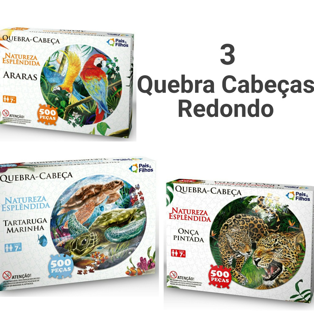 Quebra-Cabeça Redondo Natureza Esplêndida Tartaruga Marinha 500 Peças -  Pais & Filhos - Lojas Rao