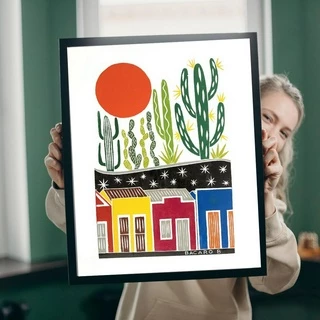 Quadro Casario 36x51cm Moldura Decoração de Parede para Quarto Sala Bacaro Borges