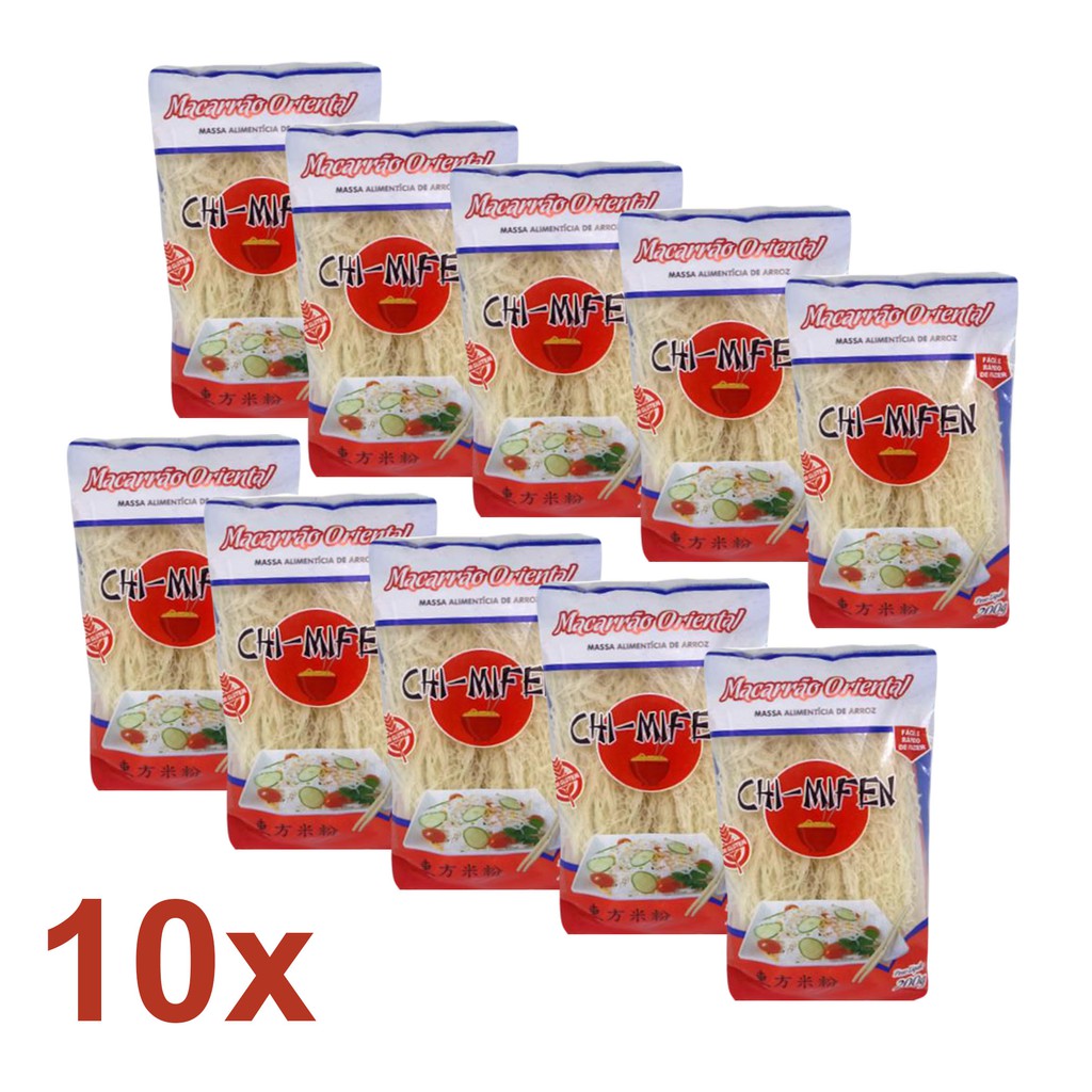 10 Macarrão de Arroz Tipo Bifum Oriental Chi Mifen Japonês 200g Tetsu ...